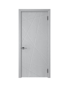 Дверь межкомнатная глухая с замком и петлями в комплекте Графика 1 70x200 см ПВХ цвет серый Без бренда
