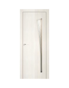 Дверь межкомнатная остекленная финиш бумага ламинация цвет тернер белый Белеза 90x200 см Принцип