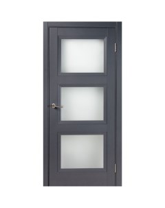 Дверь межкомнатная Трилло остеклённая Hardflex ламинация цвет грей 90x200 см с замком и петлями Марио риоли