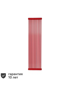 Радиатор Tesi 21800 трубчатый 1735 65 10 секций боковое подключение сталь двухсторонний цвет красный Irsap