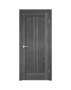 Дверь межкомнатная остеклённая Сиэтл 60x200 см ПВХ ламинация цвет лофт тёмный с замком и петлями Velldoris