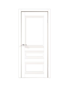 Дверь межкомнатная Эмили глухая ПВХ ламинация цвет белый эмалит 60x200 см с замком и петлями Velldoris