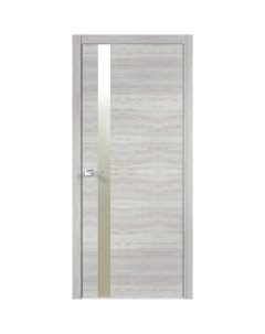 Дверь межкомнатная Канзас 2 остекленная цвет дуб европейский серый ПВХ 60x200см с замком Velldoris