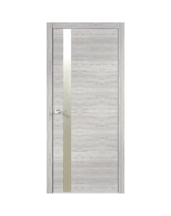 Дверь межкомнатная Канзас 3 остекленная цвет дуб европейский серый ПВХ 70x200см с замком Velldoris