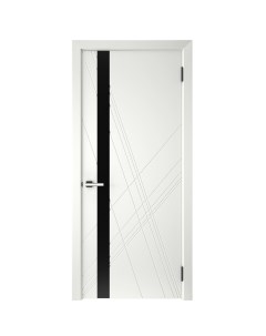 Дверь межкомнатная остекленная с замком и петлями в комплекте Графика Х 70x200 см эмаль цвет белый Без бренда