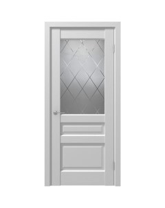 Дверь межкомнатная остекленная с замком и петлями в комплекте Магнолия 90x200 см ПВХ цвет белое дере Artens