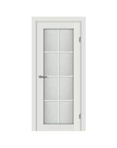 Дверь межкомнатная остекленная с замком и петлями в комплекте Пьемонт 80x200 см Hardflex цвет белый  Марио риоли