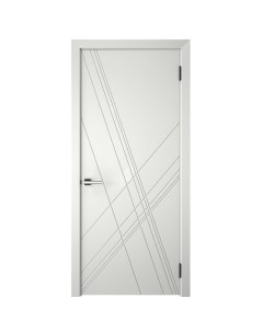 Дверь межкомнатная глухая с замком и петлями в комплекте Графика Х 90x200 см эмаль цвет белый Без бренда