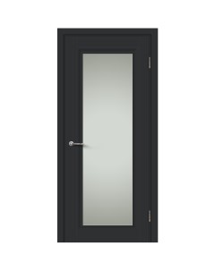 Дверь межкомнатная остекленная Нобиле 90x200 см ламинация Hardfleх цвет Стип антрацит с замком Марио риоли