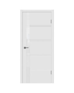Дверь межкомнатная остекленная Бостон 80x200 см эмаль цвет белый Vfd