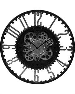 Часы настенные Шестеренки GH61159 круглые металл цвет черный бесшумные o40 Dream river