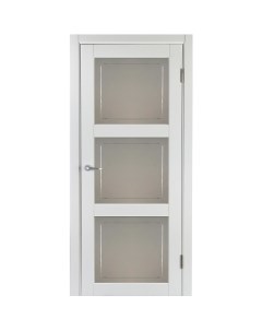Дверь межкомнатная Адажио остекленная HardFlex ламинация цвет белый 80x200 см с замком и петлями Марио риоли