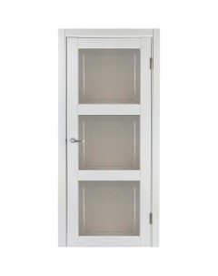 Дверь межкомнатная Адажио остекленная HardFlex ламинация цвет белый 90x200 см с замком и петлями Марио риоли