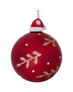 Елочное украшение Шар со шляпкой Christmas o8 см цвет красный Без бренда