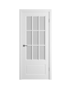 Дверь межкомнатная остекленная Эрика 70x200 см эмаль цвет белый Vfd