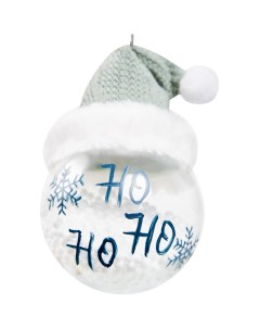 Елочное украшение Шар со шляпкой Christmas o8 см цвет синий Без бренда
