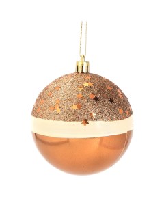 Елочное украшение Шар с блестками Christmas o7 8 см цвет коричневый Без бренда