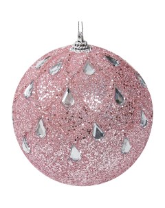Елочное украшение Шар с бисером Christmas o7 8 см цвет розовый Без бренда