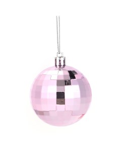Елочное украшение Шар диско Christmas o6 см цвет розовый Без бренда