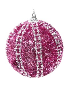 Елочное украшение Шар с узором из блесток Christmas o8 см цвет розовый Без бренда