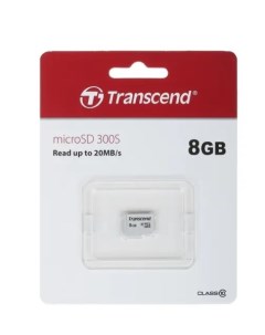 Карта памяти Micro SecureDigital 8Gb class10 UHS 1 TS8GUSD300S Transcend