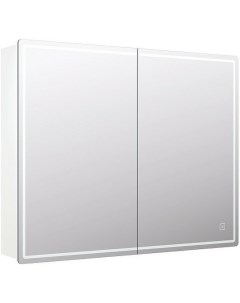 Зеркало шкаф Geometry 80 белый с подсветкой Vigo