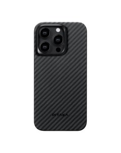 Чехол MagEZ Case Pro 4 MagSafe для iPhone 15 Pro чёрно серый кевлар Pitaka