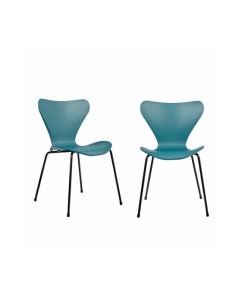 Комплект из 2 х стульев Seven Style голубой с чёрными ножками Bradexhome