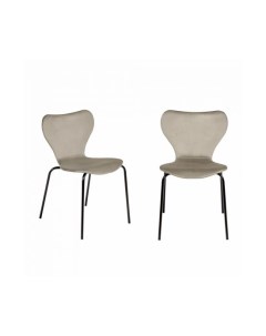 Комплект из 2 х стульев Seven Style латте велюр с чёрными ножками Bradexhome