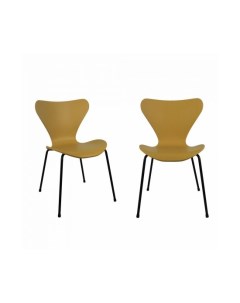 Комплект из 2 х стульев Seven Style горчичный с чёрными ножками Bradexhome
