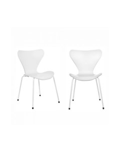 Комплект из 2 х стульев Seven Style белый с белыми ножками Bradexhome