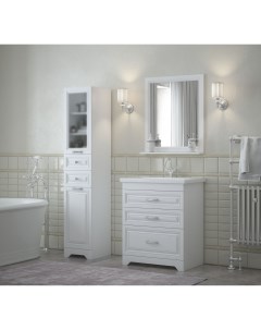 Мебель для ванной комнаты 70 см Каролина напольная белая Corozo