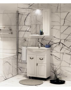 Мебель для ванной комнаты 60 см Элегия Ретро напольная белая Corozo