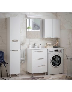 Мебель для ванной комнаты 120 см Алиот напольная белая Corozo