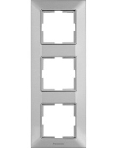 Рамка Arkedia Slim вертикальная 3 поста серебро WNTF08132SL RU Panasonic