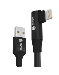 Кабель Lightning 8 pin USB MFi угловой 2 4A 70см черный Premium GCR 53436 Greenconnect