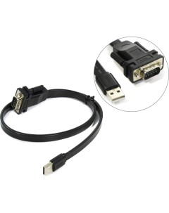 Кабель USB 2 0 AM COM 9M плоский 1 5м черный GCR UOC5M BCG 1 5m Greenconnect
