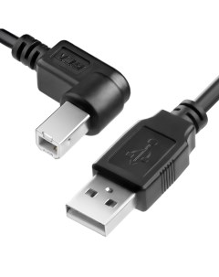 Кабель USB 2 0 Am USB 2 0 Bm угловой экранированный 50см черный GCR AUPC5 GCR AUPC5AM BB2S 0 5m Greenconnect