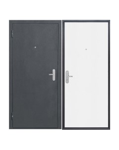 Дверь входная левая антик серебро дуб белый 860х2050 мм Прораб