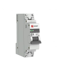 Автоматический выключатель PROxima ВА 47 63 1P 3А тип С 4 5 кА 230 В на DIN рейку mcb4763 1 03C pro Ekf