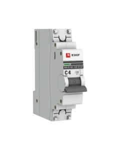 Автоматический выключатель PROxima ВА 47 63 1P 4А тип С 4 5 кА 230 В на DIN рейку mcb4763 1 04C pro Ekf