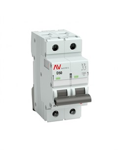 Автоматический выключатель Averes AV 10 2P 50А тип D 10 кА 230 В на DIN рейку mcb10 2 50D av Ekf