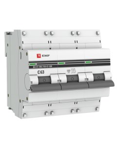 Автоматический выключатель PROxima ВА 47 100 3P 63А тип C 10 кА 400 В на DIN рейку mcb47100 3 63C pr Ekf