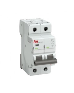 Автоматический выключатель Averes AV 6 2Р 10А тип B 6 кА 230 В на DIN рейку mcb6 2 10B av Ekf