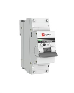Автоматический выключатель PROxima ВА 47 100 1P 10А тип D 10 кА 230 В на DIN рейку mcb47100 1 10D pr Ekf
