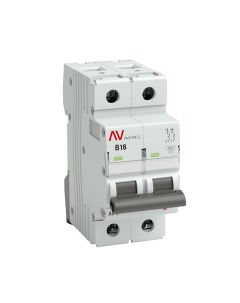 Автоматический выключатель Averes AV 6 2Р 16А тип B 6 кА 230 В на DIN рейку mcb6 2 16B av Ekf