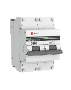 Автоматический выключатель PROxima ВА 47 100 2P 100А тип D 10 кА 230 В на DIN рейку mcb47100 2 100D  Ekf