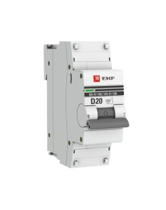 Автоматический выключатель PROxima ВА 47 100 1P 20А тип D 10 кА 230 В на DIN рейку mcb47100 1 20D pr Ekf