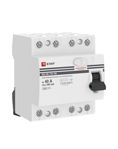 УЗО PROxima ВД-100 40А 3P+N тип AC 100 мА 4,5 кА компактное (elcb-4-40-100-em-pro) Ekf