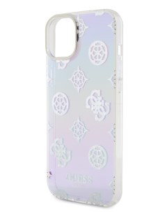 Чехол для iPhone 15 Plus со шнурком Hard Iridescent Purple Guess